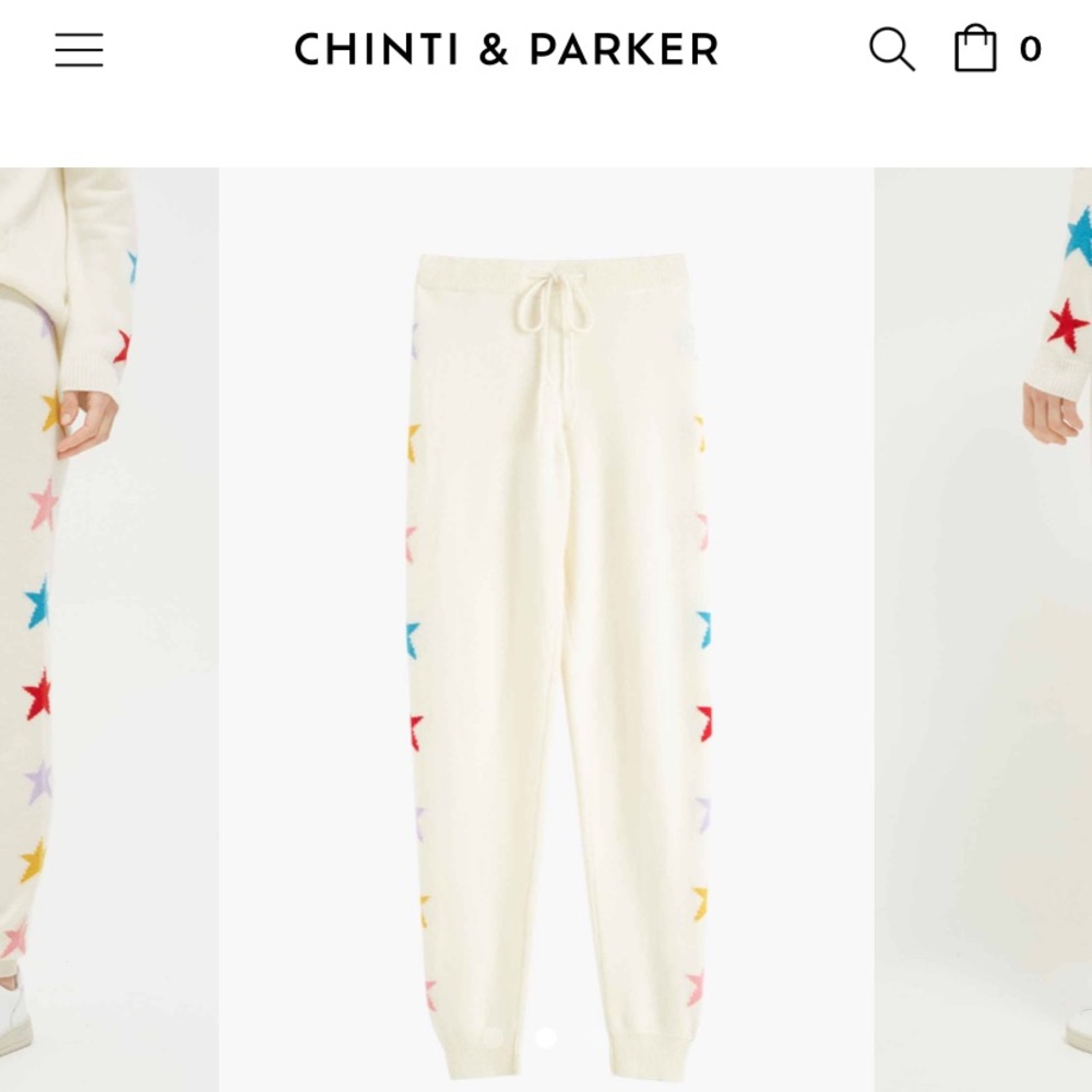 Chinti and Parker cream wool and cashmere pants